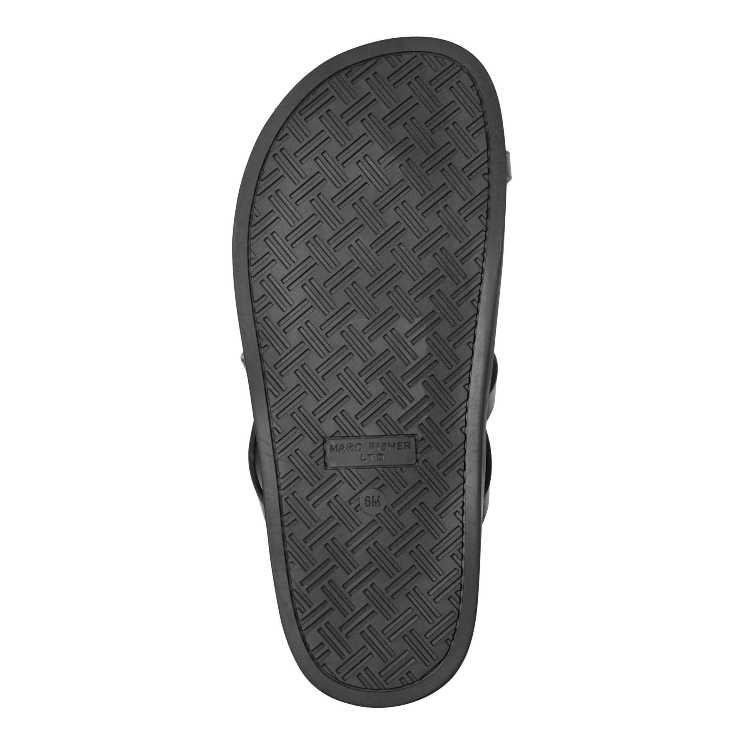Braidey Strappy Flat Leather Sandal - Black Leather / Marc Fisher Online