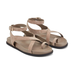 Bevy Footbed Leather Sandal - Taupe Suede / Marc Fisher For Sale