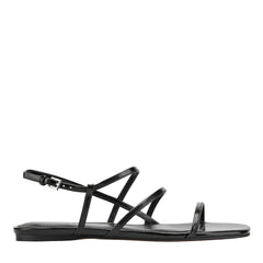 Elysha Leather Flat Sandal - Black Leather / Marc Fisher Sale