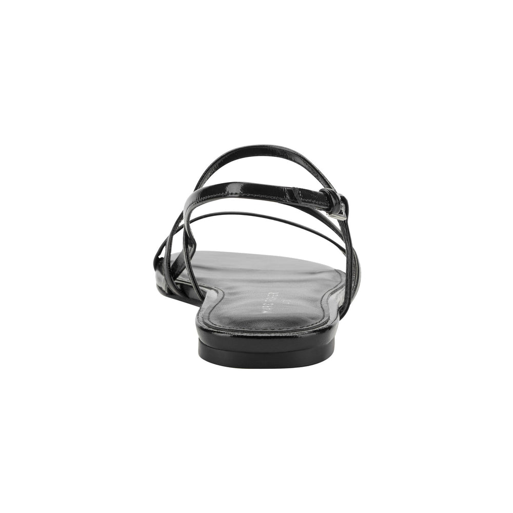 Elysha Leather Flat Sandal - Black Leather / Marc Fisher Sale