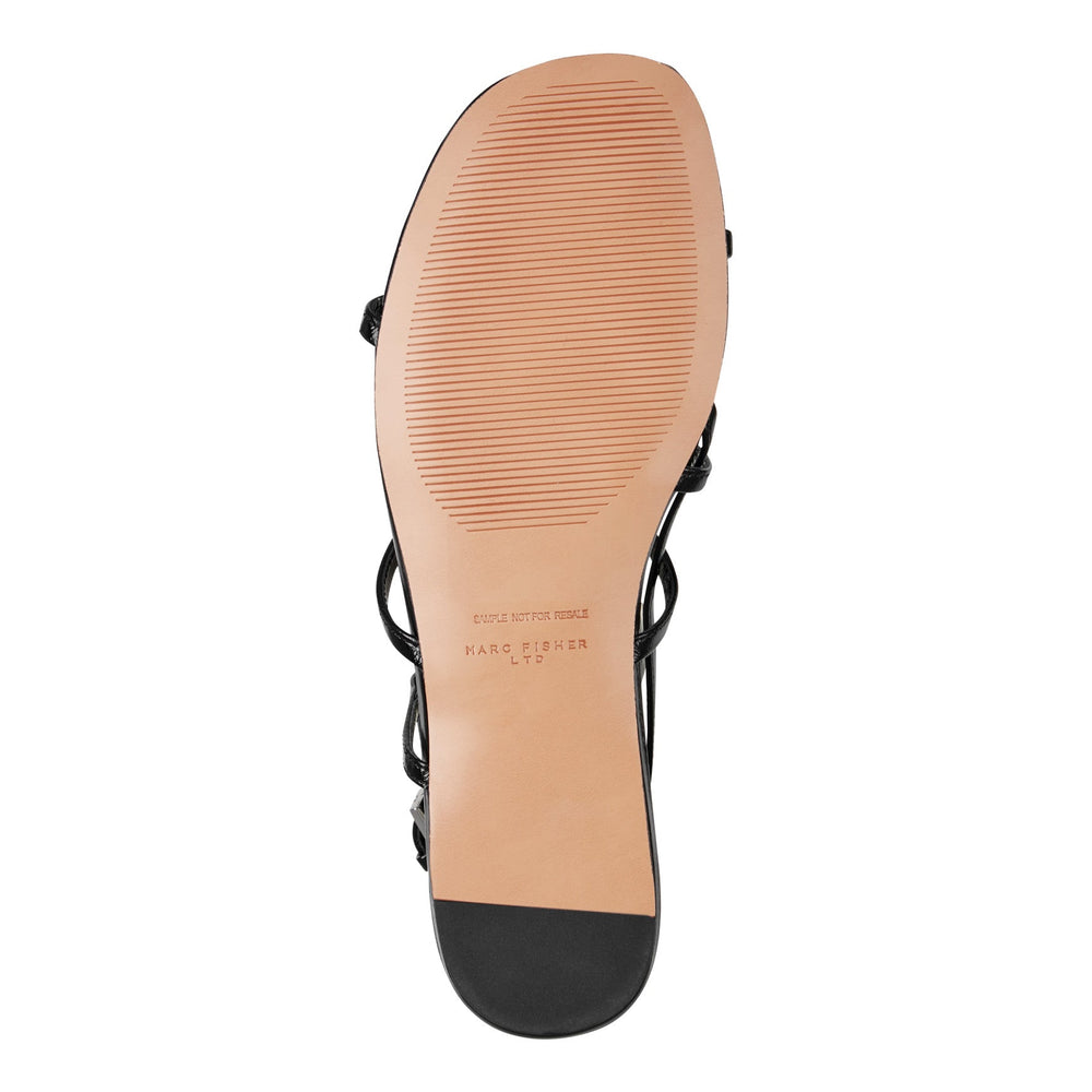 Elysha Leather Flat Sandal - Black Leather / Marc Fisher Sale