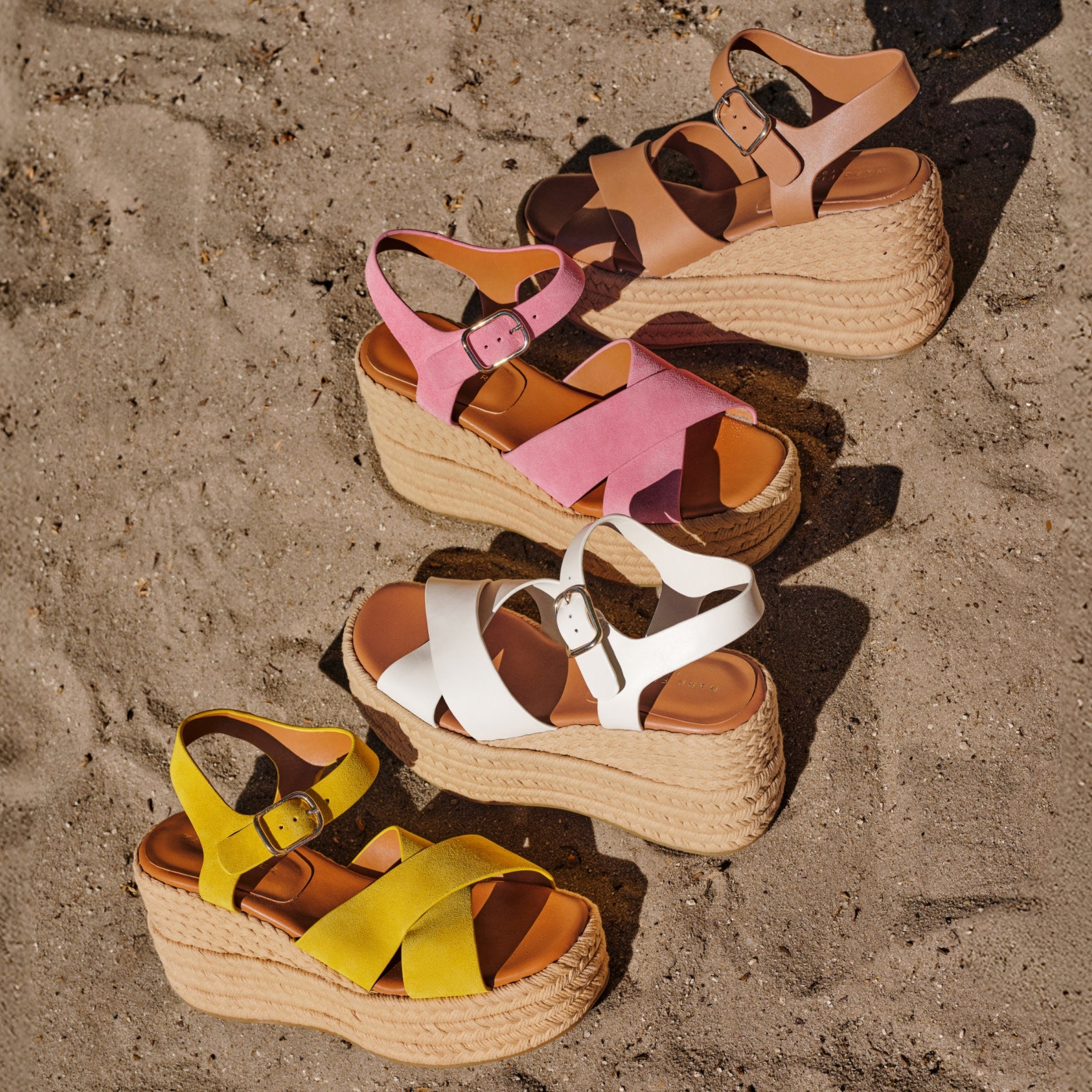 Pasion Espadrille Wedge Sandal - Brown Leather / Marc Fisher Outlet