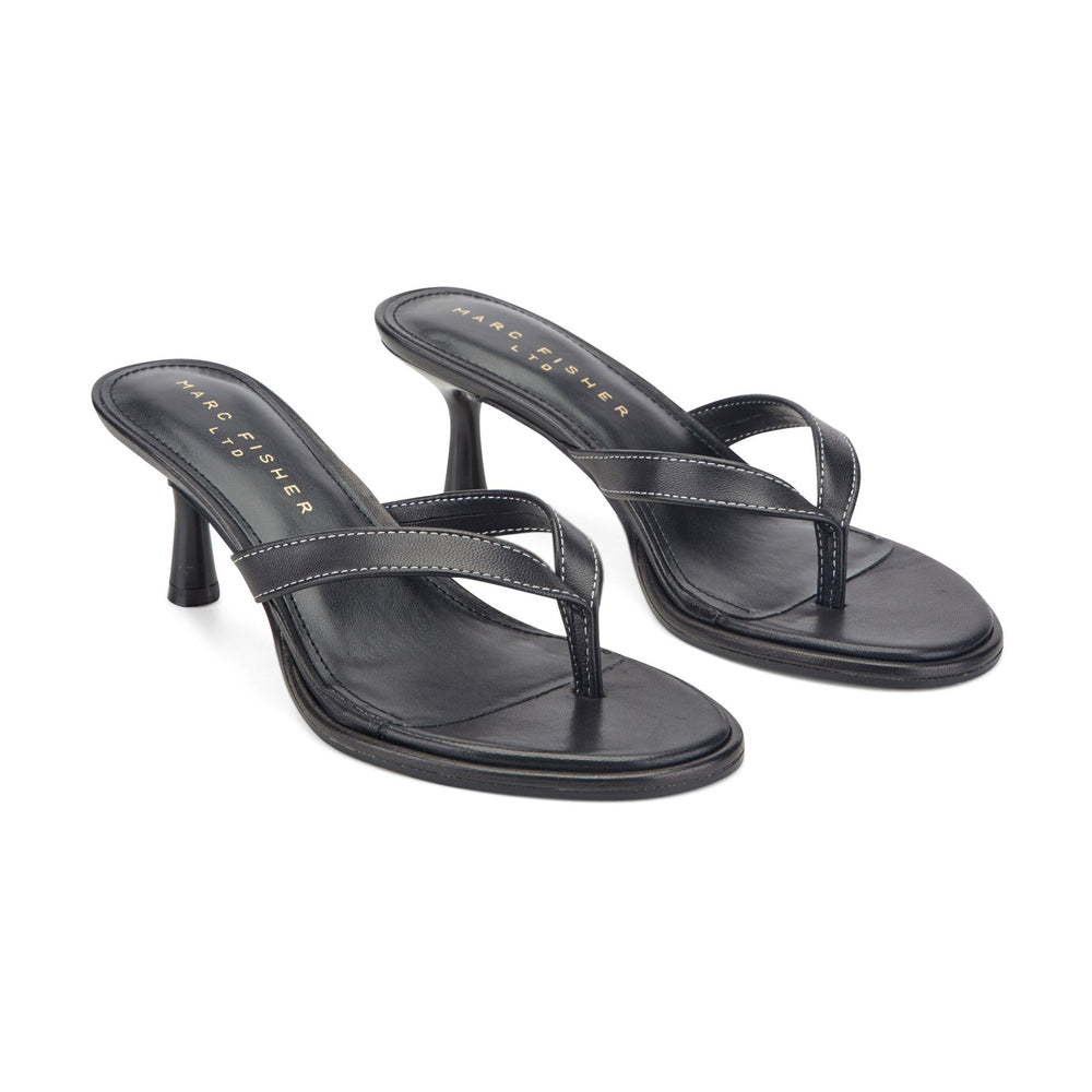 Antonia Leather Thong Sandal - Black Leather / Marc Fisher On Sale