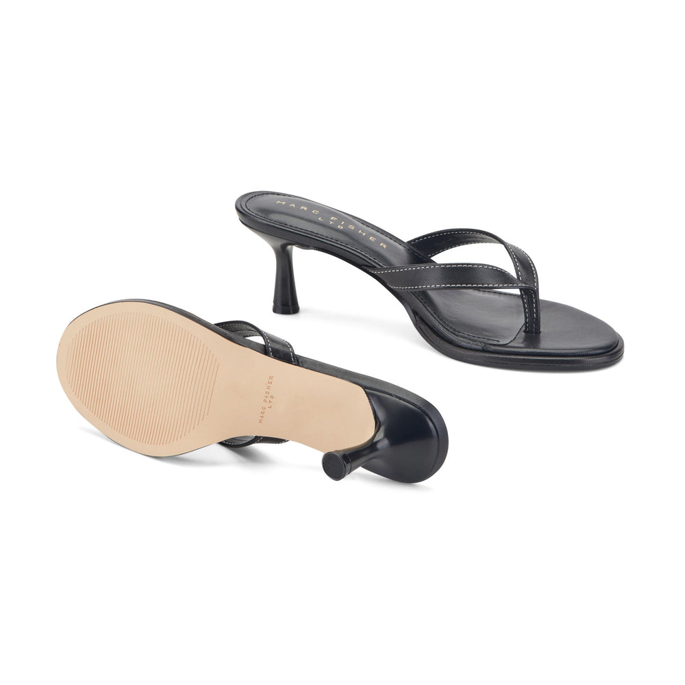 Antonia Leather Thong Sandal - Black Leather / Marc Fisher On Sale