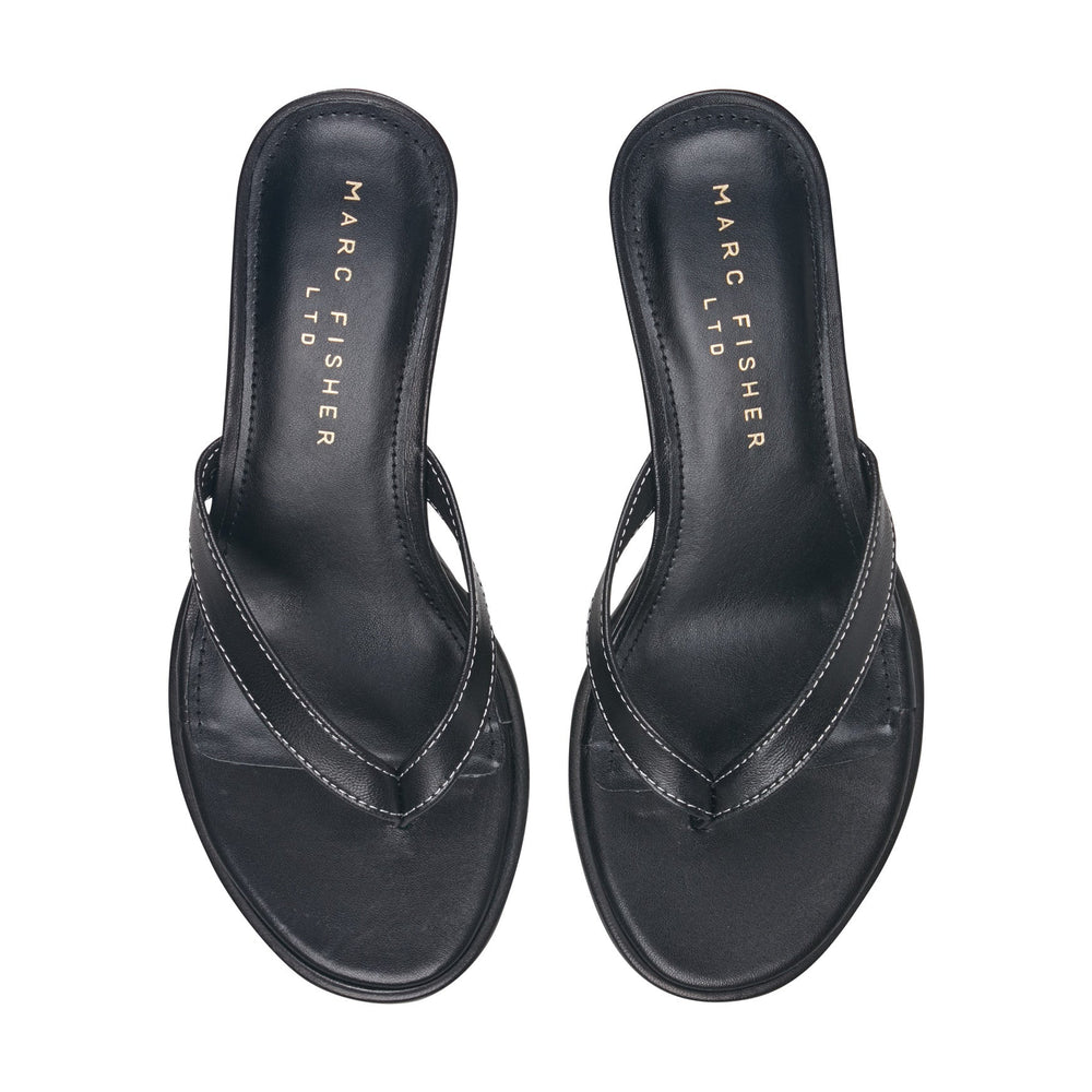 Antonia Leather Thong Sandal - Black Leather / Marc Fisher On Sale