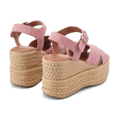 Pasion Espadrille Wedge Sandal - Pink Suede / Marc Fisher Discount
