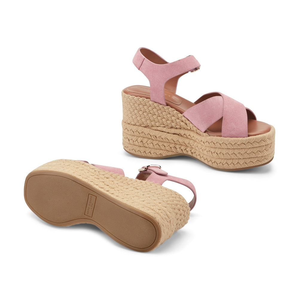 Pasion Espadrille Wedge Sandal - Pink Suede / Marc Fisher Discount