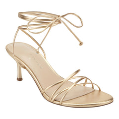 Gineva Leather Ankle Wrap Sandal - Gold Leather / Marc Fisher Online