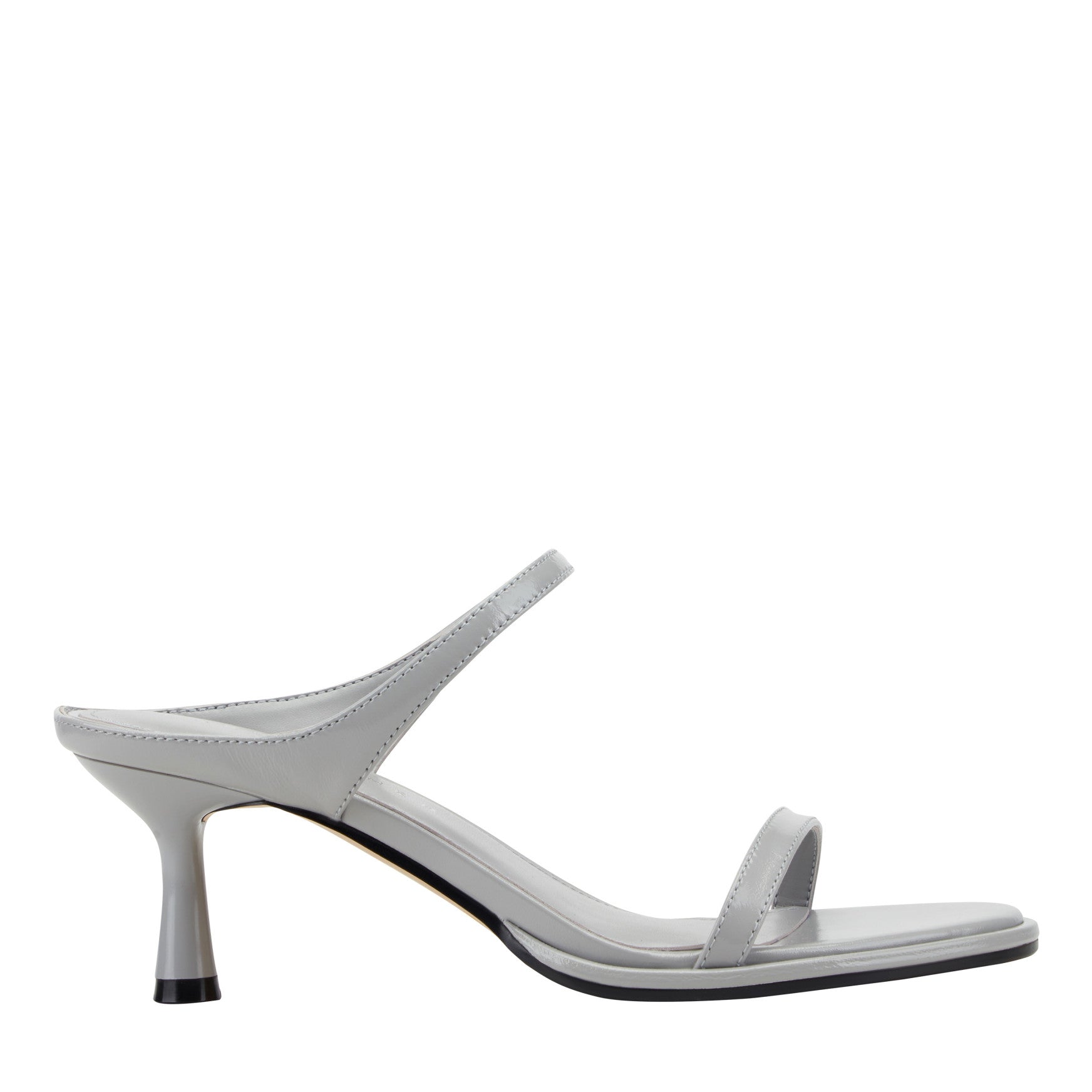 Alonde Leather Heeled Slide Sandal - Light Grey Leather / Marc Fisher For Sale