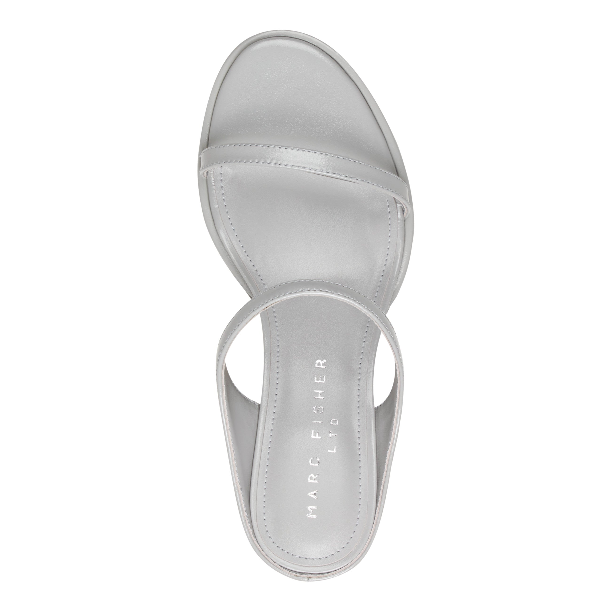 Alonde Leather Heeled Slide Sandal - Light Grey Leather / Marc Fisher For Sale