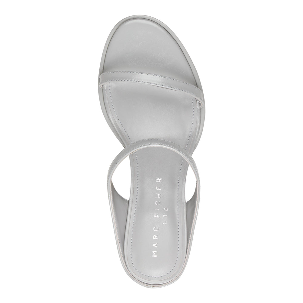 Alonde Leather Heeled Slide Sandal - Light Grey Leather / Marc Fisher For Sale