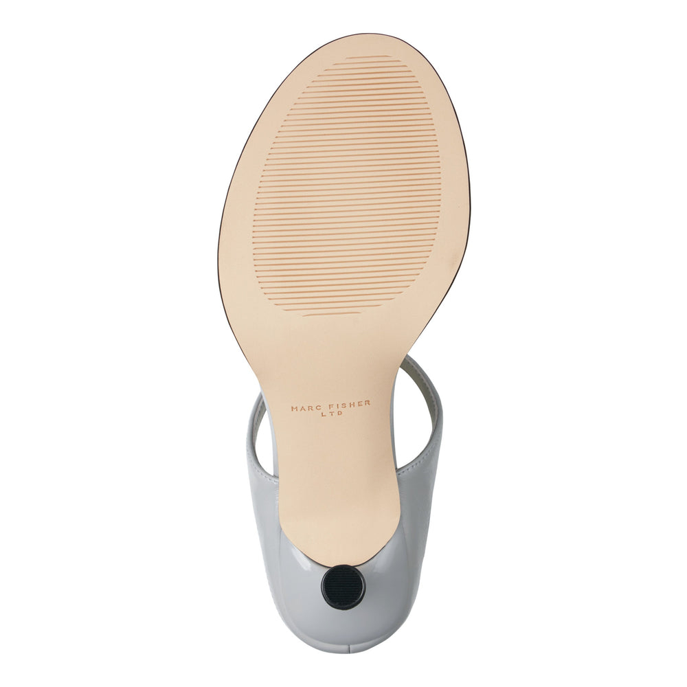 Alonde Leather Heeled Slide Sandal - Light Grey Leather / Marc Fisher For Sale