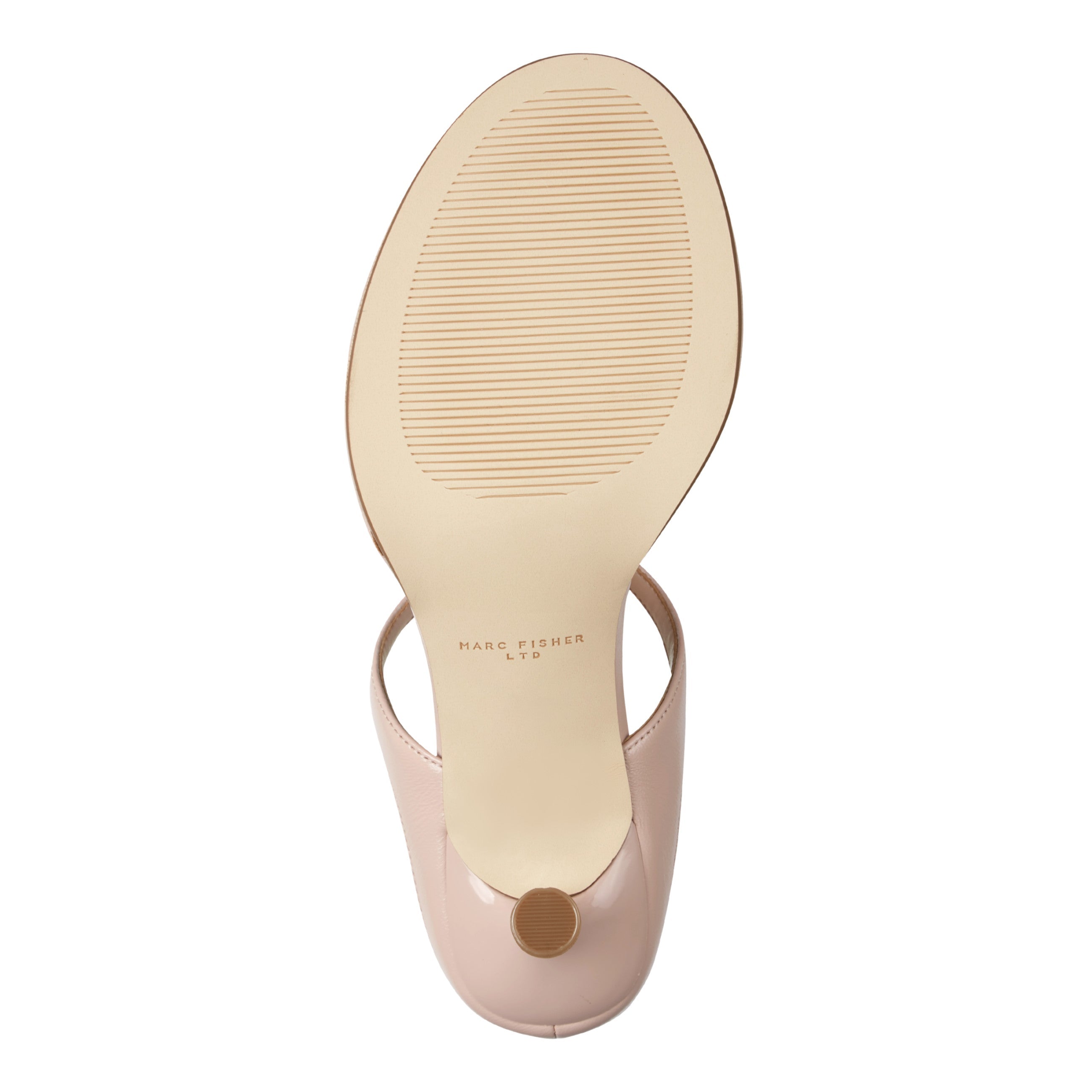 Alonde Leather Heeled Slide Sandal - Light Natural Patent Leather / Marc Fisher Sale