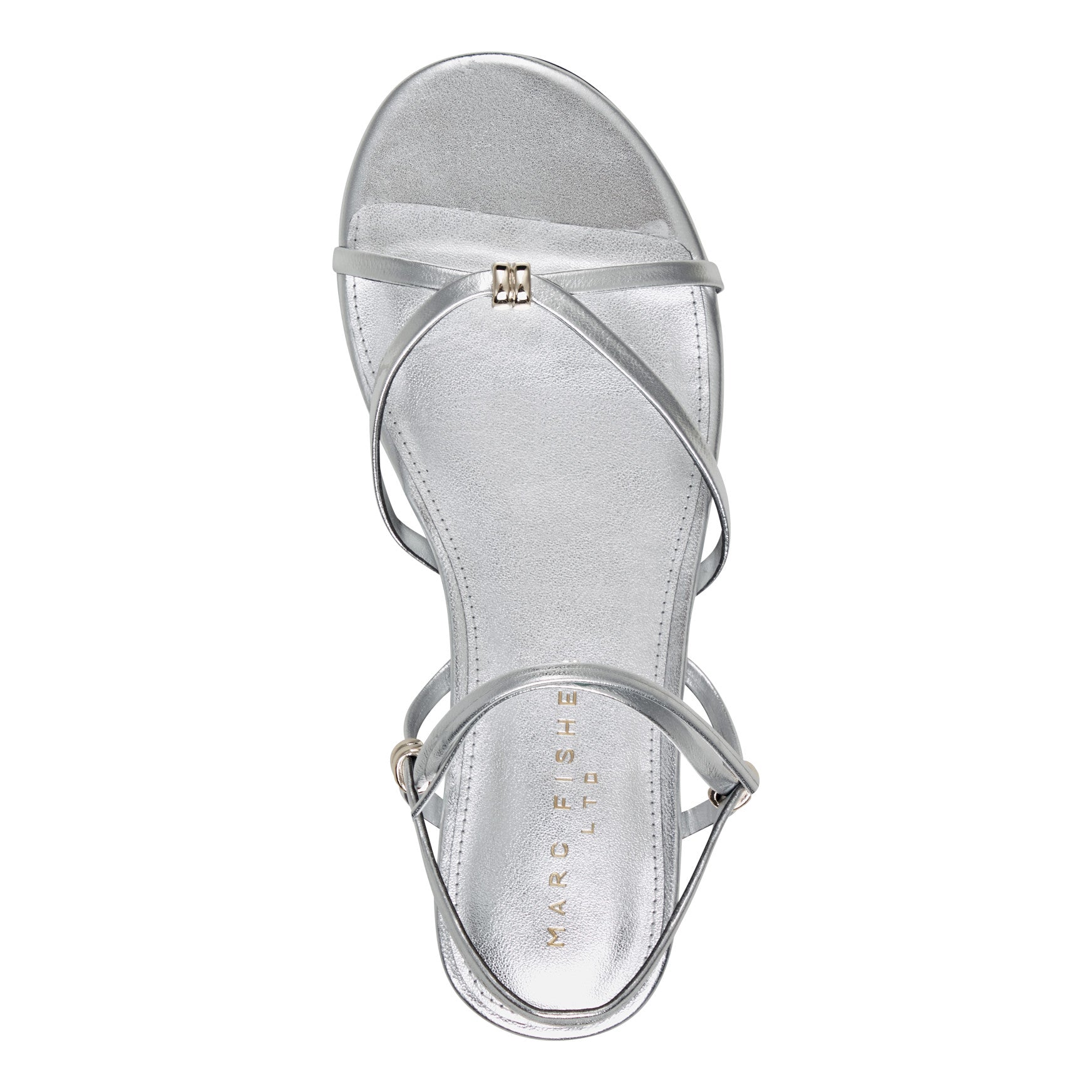 Este Ankle Wrap Leather Sandal - Silver Leather / Marc Fisher Outlet