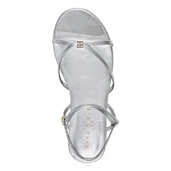 Este Ankle Wrap Leather Sandal - Silver Leather / Marc Fisher Outlet