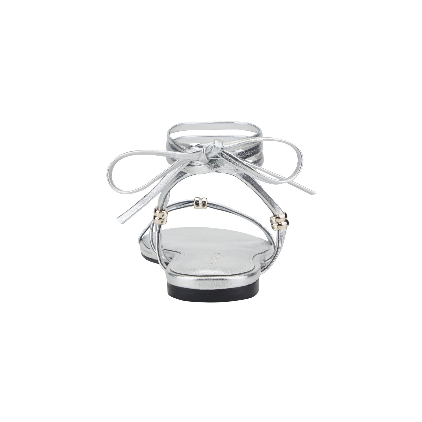 Este Ankle Wrap Leather Sandal - Silver Leather / Marc Fisher Outlet