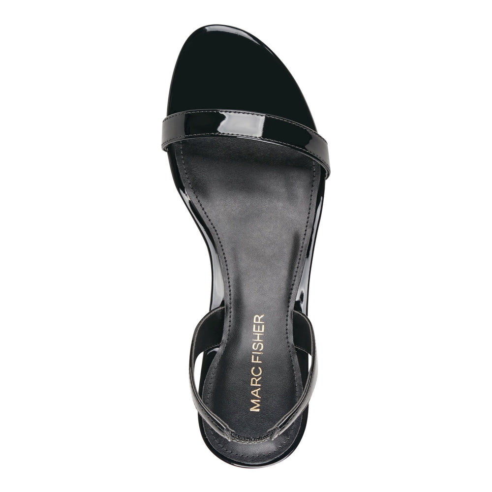 Salla Slingback Kitten Heel Sandal - Black Patent / Marc Fisher US