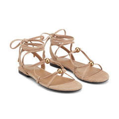 Ellan Ankle Wrap Leather Sandal - Natural Suede / Marc Fisher Discount