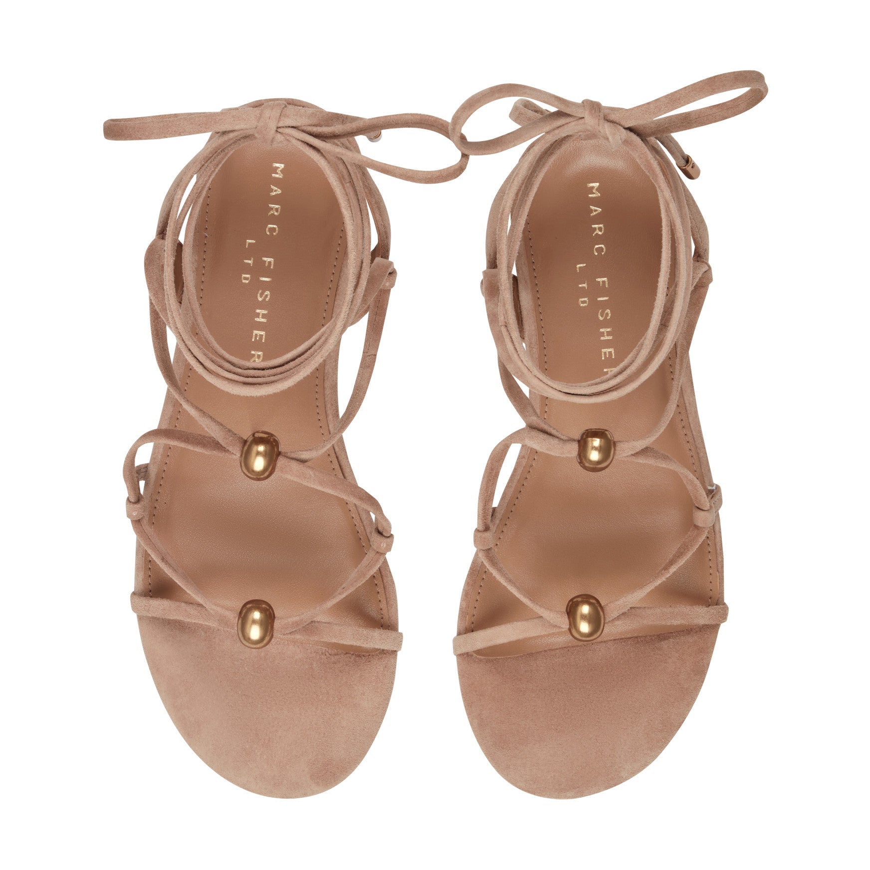 Ellan Ankle Wrap Leather Sandal - Natural Suede / Marc Fisher Discount