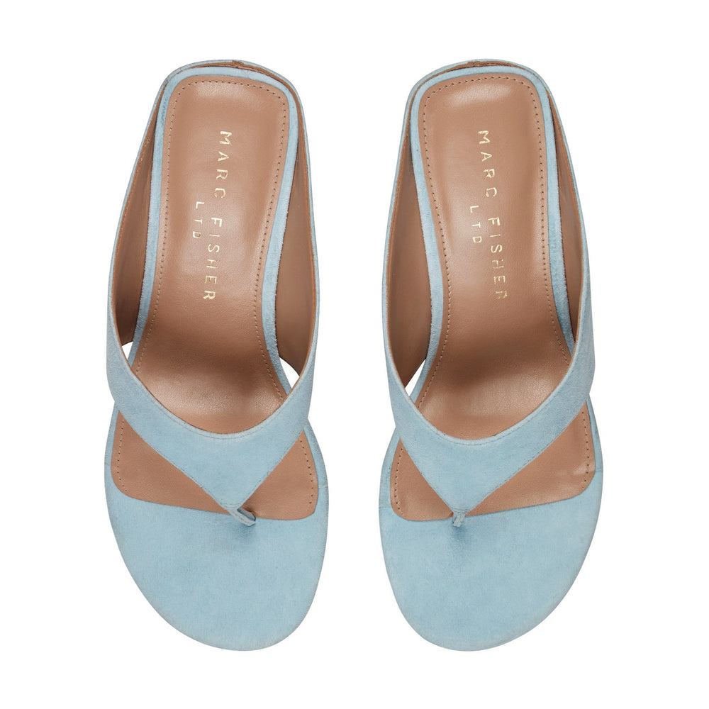 Udena Wedge Thong Sandal - Light Blue Suede / Marc Fisher Online