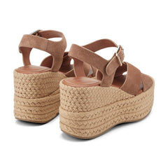 Pasion Espadrille Wedge Sandal - Brown Suede / Marc Fisher US
