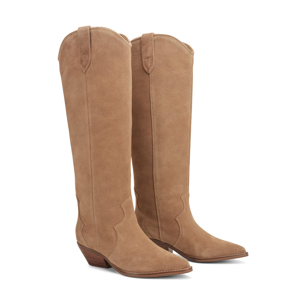 Ander Leather Western Boot - Medium Natural Suede / Marc Fisher Online
