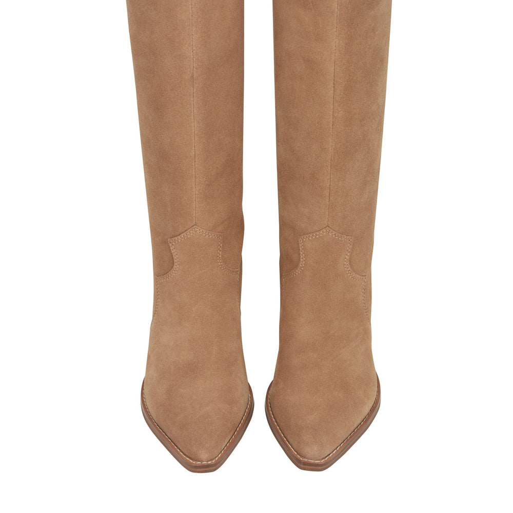 Ander Leather Western Boot - Medium Natural Suede / Marc Fisher Online
