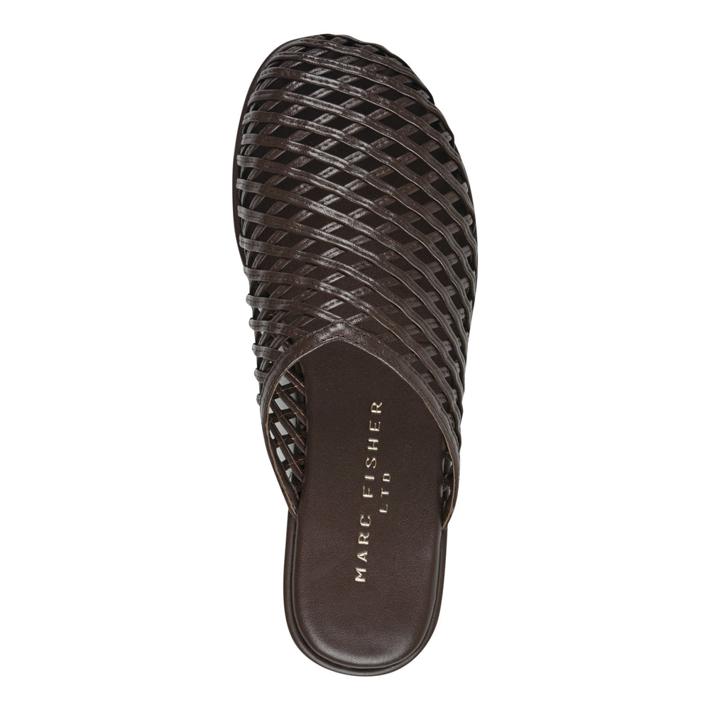 Lynzi Woven Leather Mule - Dark Brown Leather / Marc Fisher For Sale