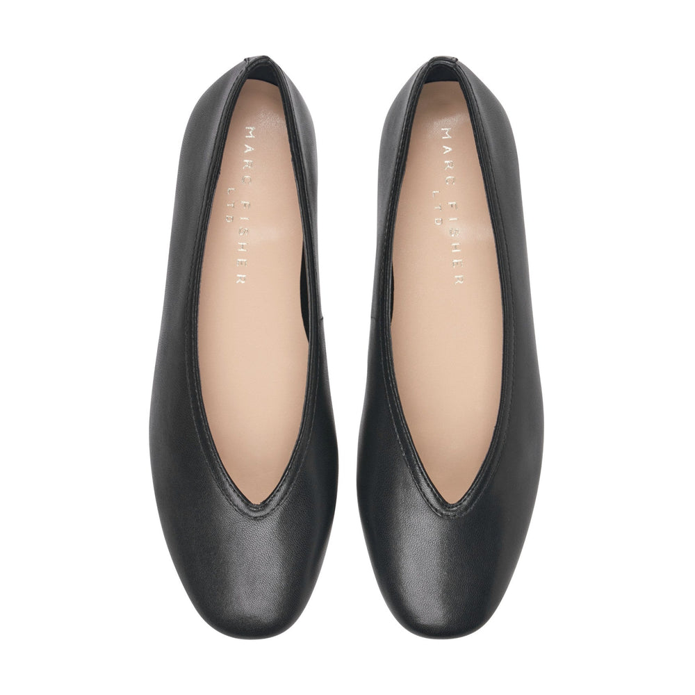 Gradi Leather Ballet Flat - Black Leather / Marc Fisher Sale