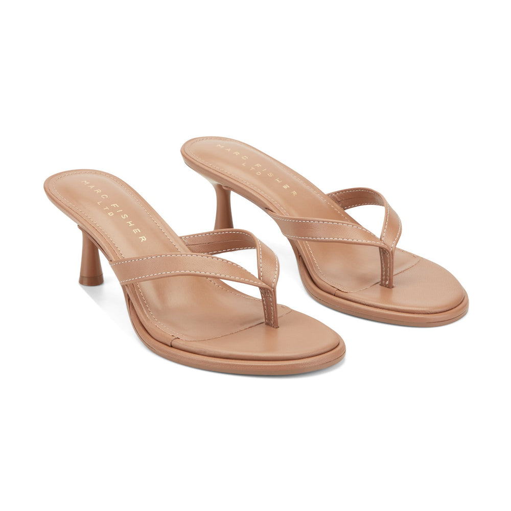 Antonia Leather Thong Sandal - Natural Leather / Marc Fisher Outlet