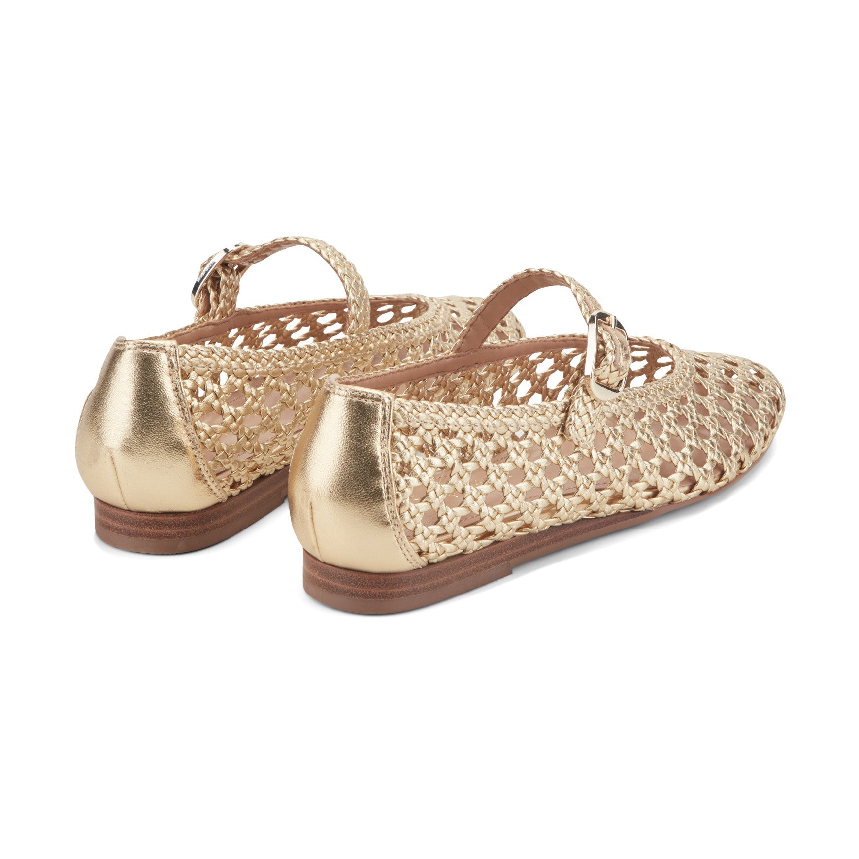 Evonna Woven Leather Mary Jane Ballet Flat - Gold Leather / Marc Fisher US