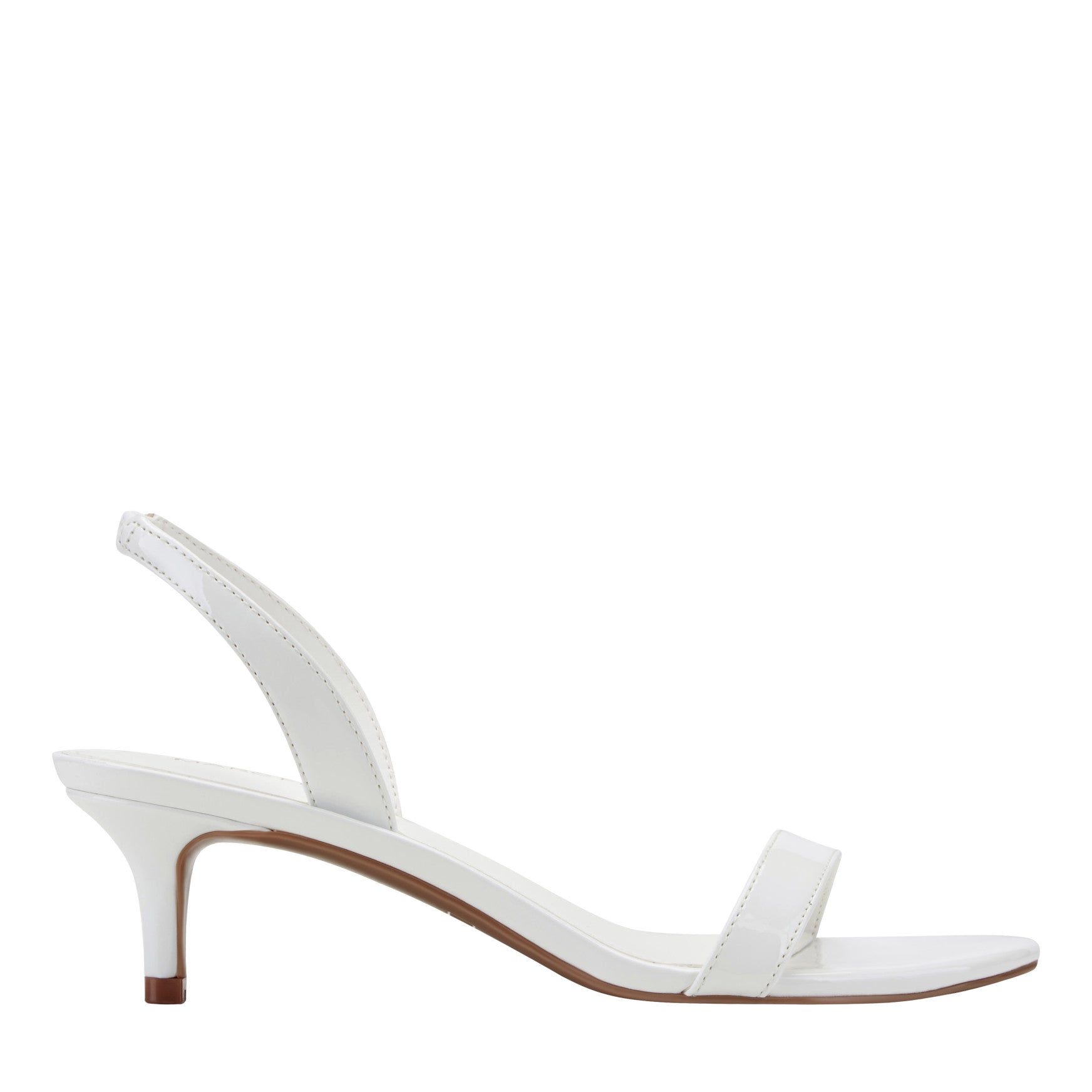 Salla Slingback Kitten Heel Sandal - White Patent / Marc Fisher Discount