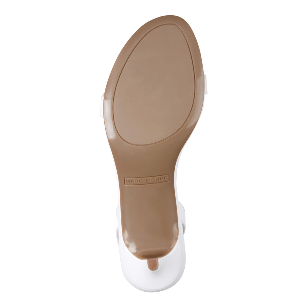Salla Slingback Kitten Heel Sandal - White Patent / Marc Fisher Discount