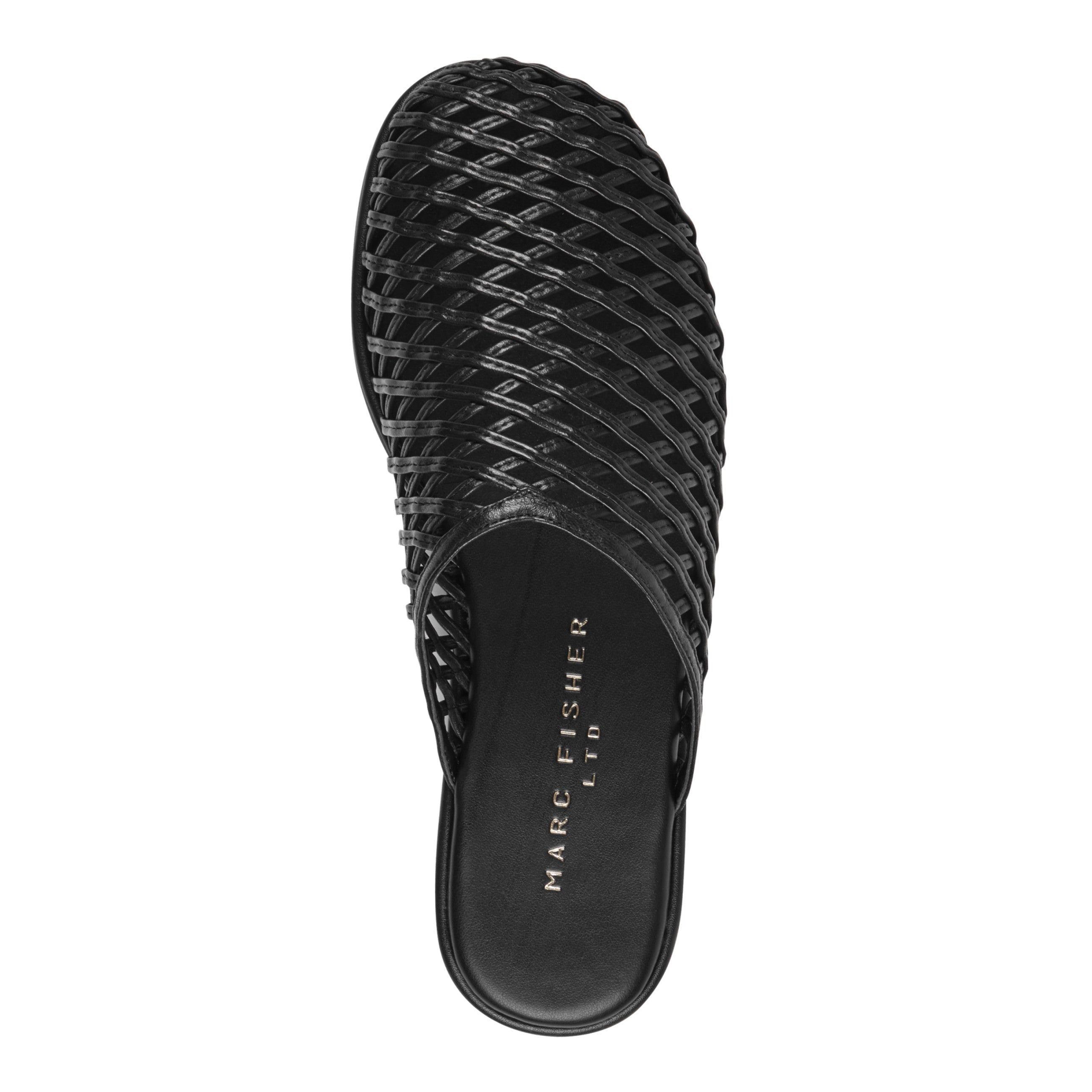 Lynzi Woven Leather Mule - Black Leather / Marc Fisher For Sale