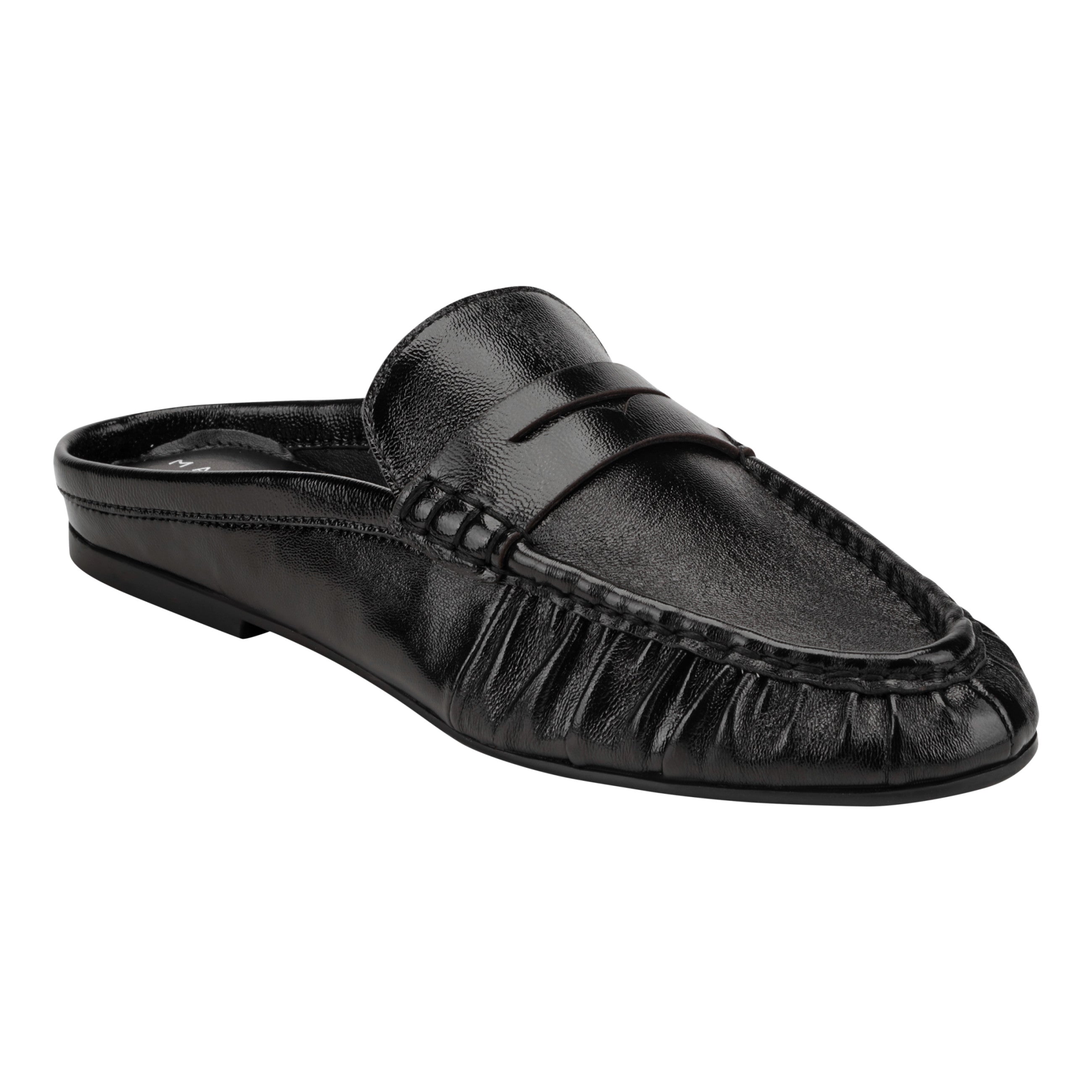 Jaynie Leather Mule Loafer - Black Leather / Marc Fisher Sale