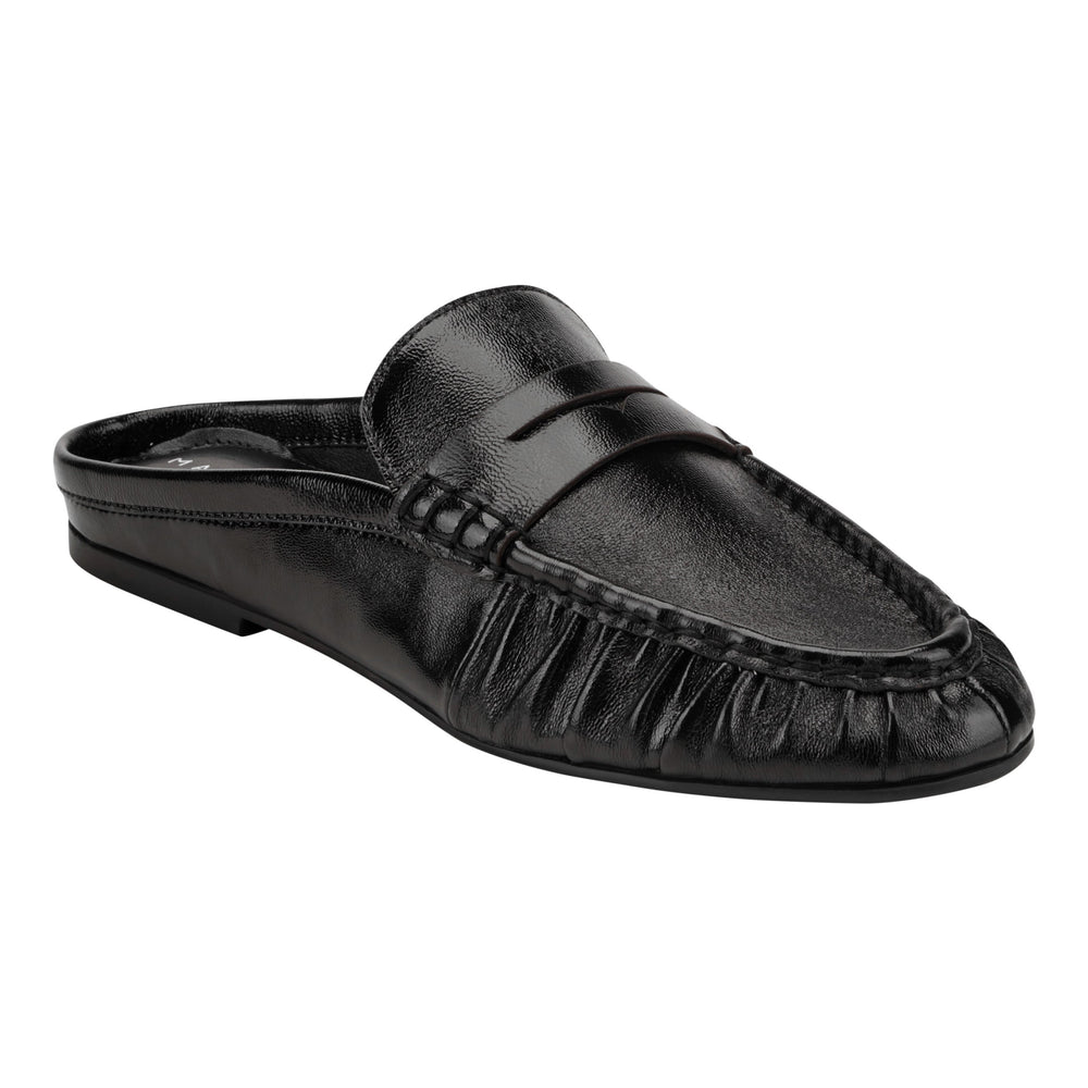 Jaynie Leather Mule Loafer - Black Leather / Marc Fisher Sale