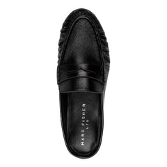 Jaynie Leather Mule Loafer - Black Leather / Marc Fisher Sale