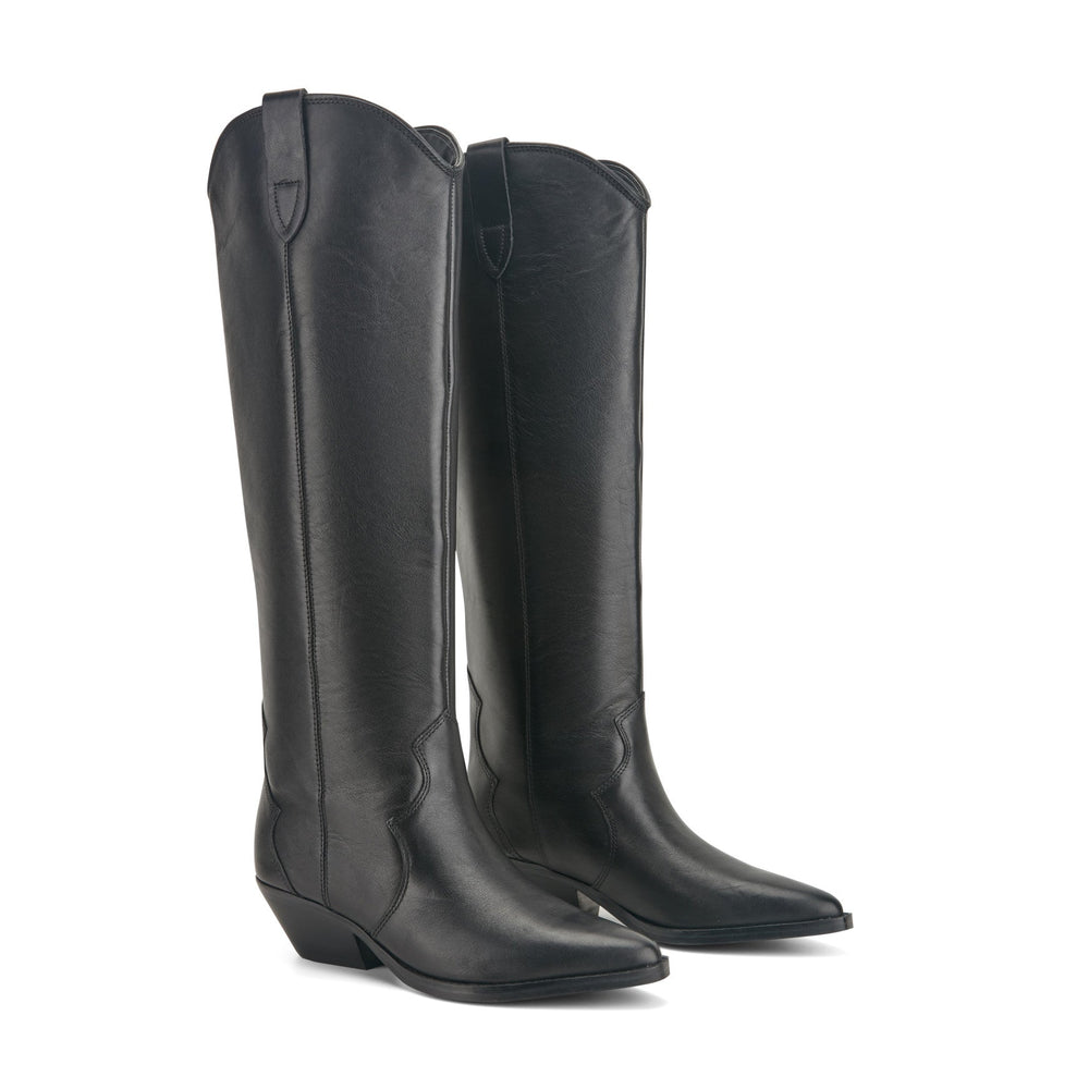 Ander Leather Western Boot - Black Leather / Marc Fisher Outlet