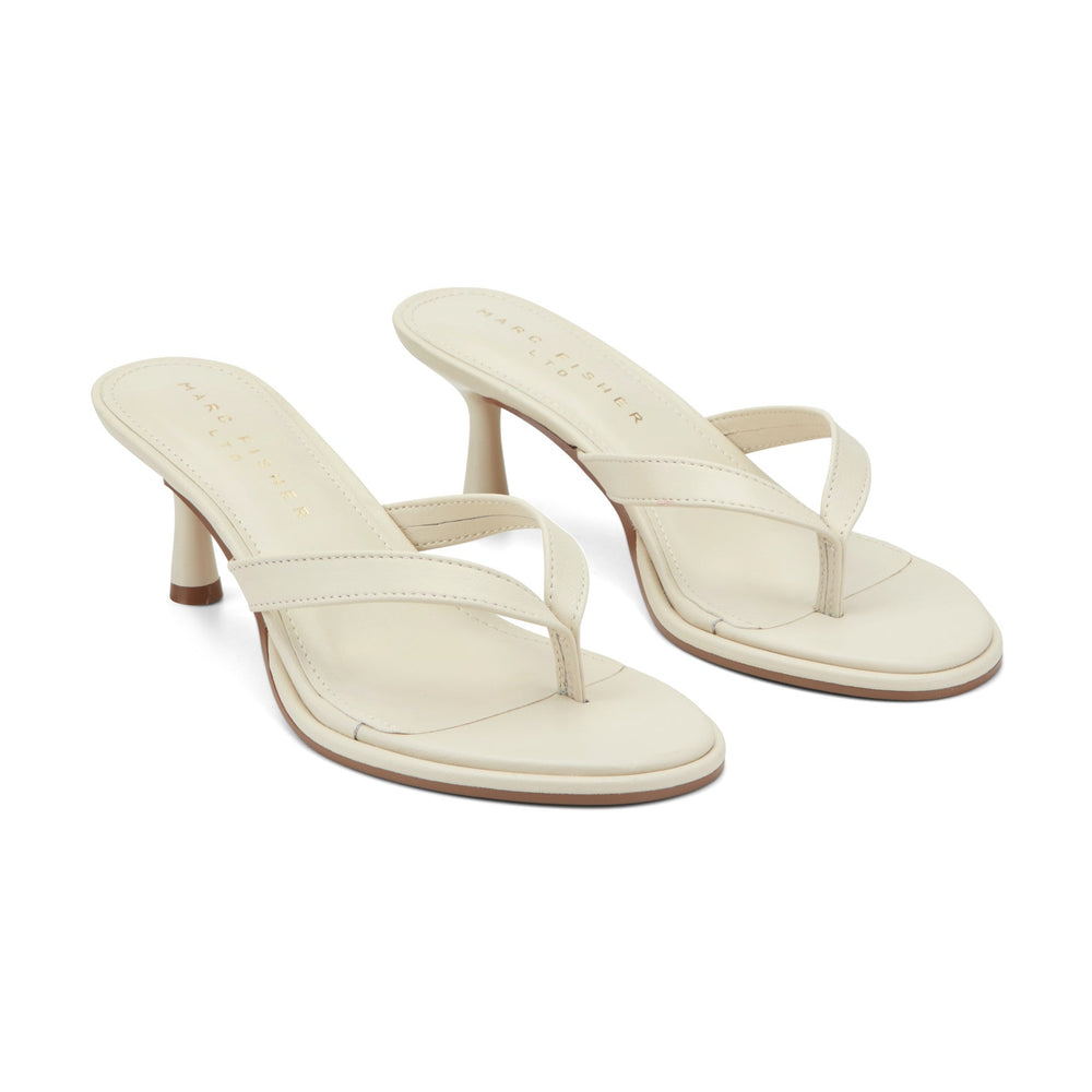 Antonia Leather Thong Sandal - White Leather / Marc Fisher On Sale