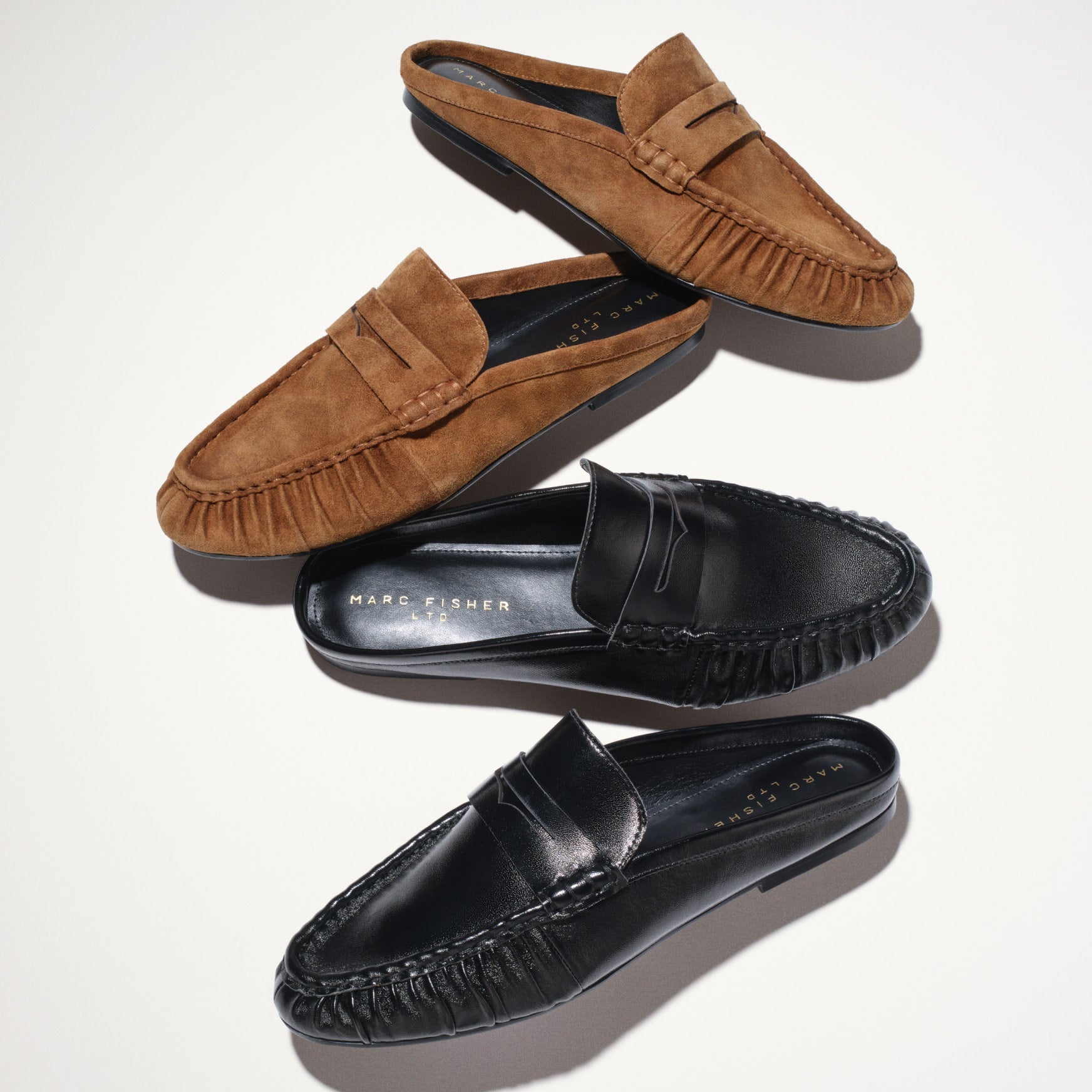 Jaynie Leather Mule Loafer - Natural Suede / Marc Fisher Online