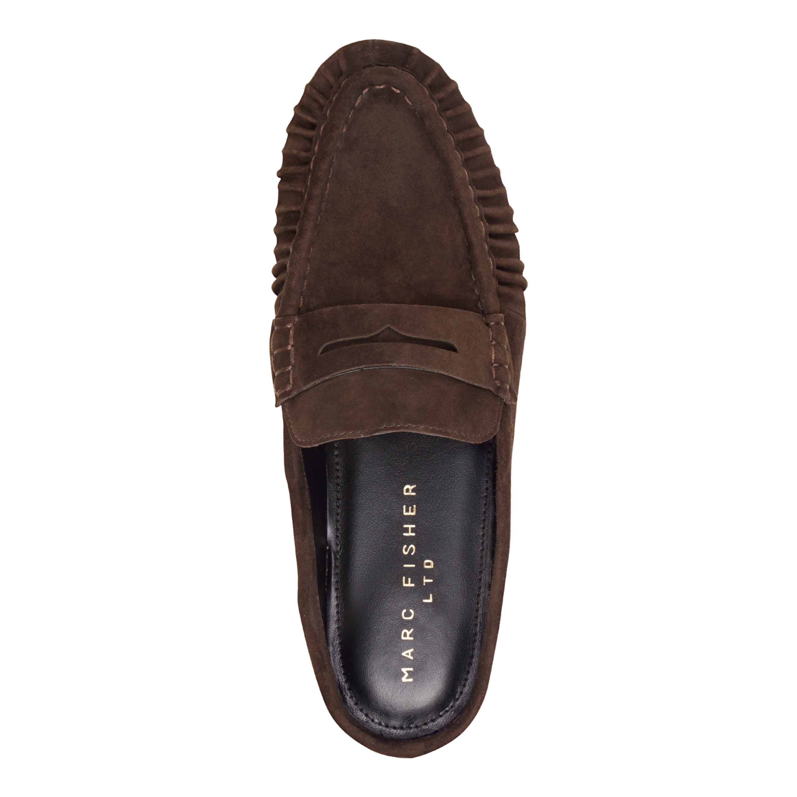 Jaynie Leather Mule Loafer - Dark Brown Suede / Marc Fisher Sale