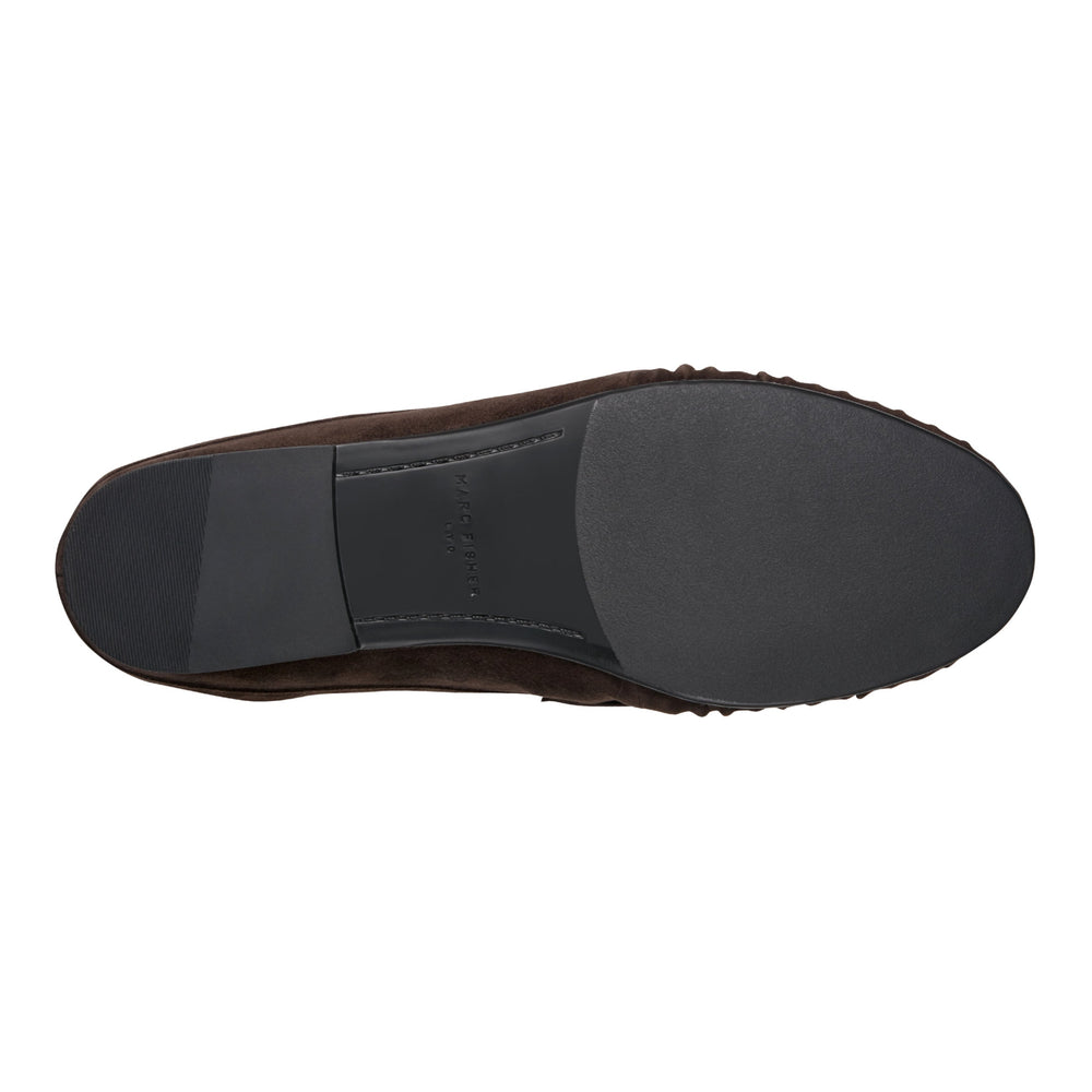 Jaynie Leather Mule Loafer - Dark Brown Suede / Marc Fisher Sale