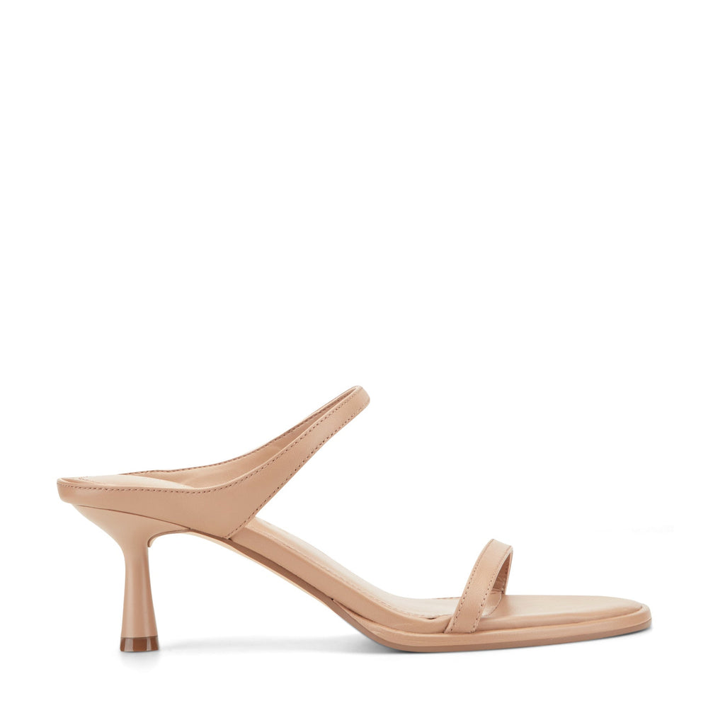 Alonde Leather Heeled Slide Sandal - Medium Natural Leather / Marc Fisher US