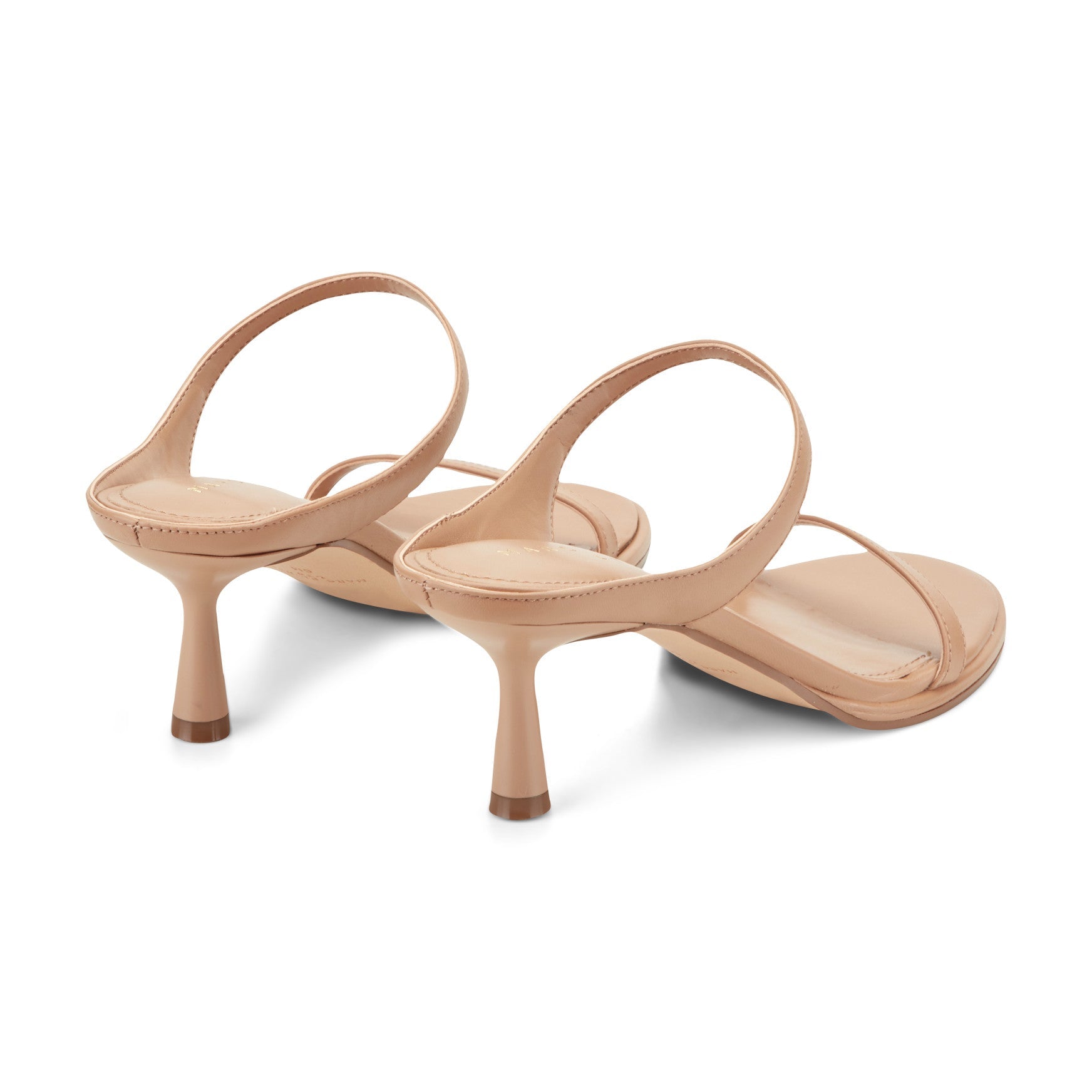 Alonde Leather Heeled Slide Sandal - Medium Natural Leather / Marc Fisher US