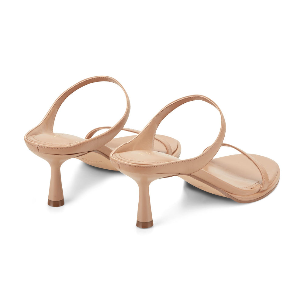 Alonde Leather Heeled Slide Sandal - Medium Natural Leather / Marc Fisher US