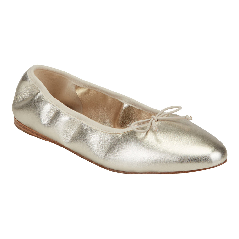 Amellie Leather Ballet Flat - Platino Leather / Marc Fisher On Sale