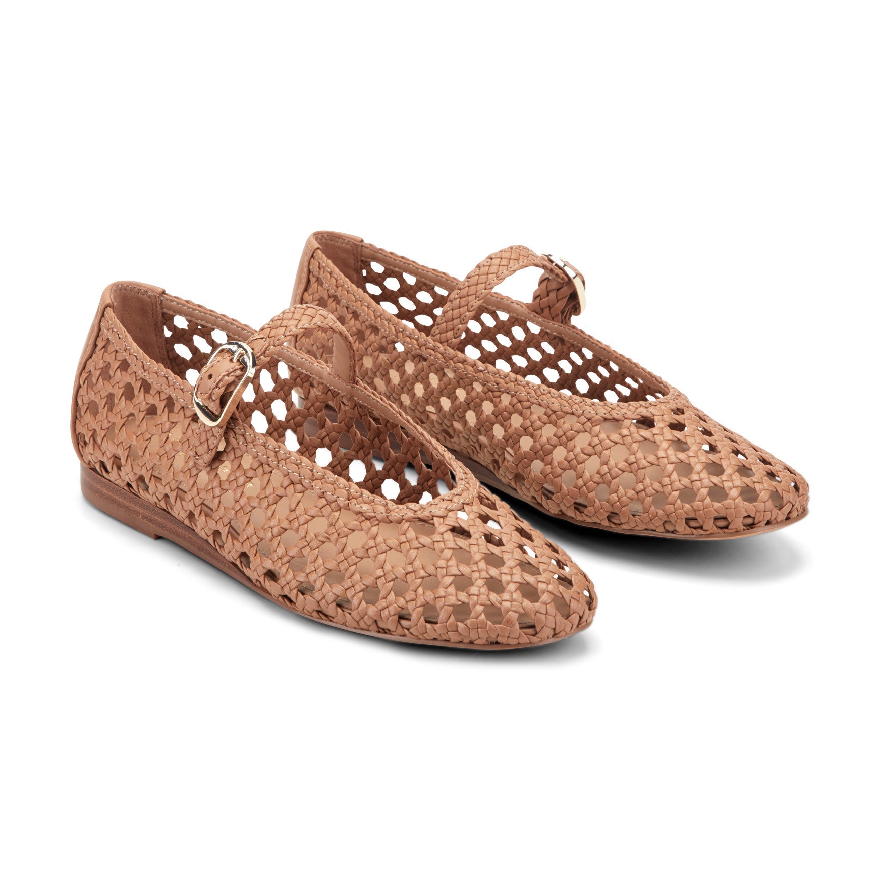 Evonna Woven Leather Mary Jane Ballet Flat - Natural Leather / Marc Fisher Discount
