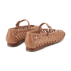 Evonna Woven Leather Mary Jane Ballet Flat - Natural Leather / Marc Fisher Discount