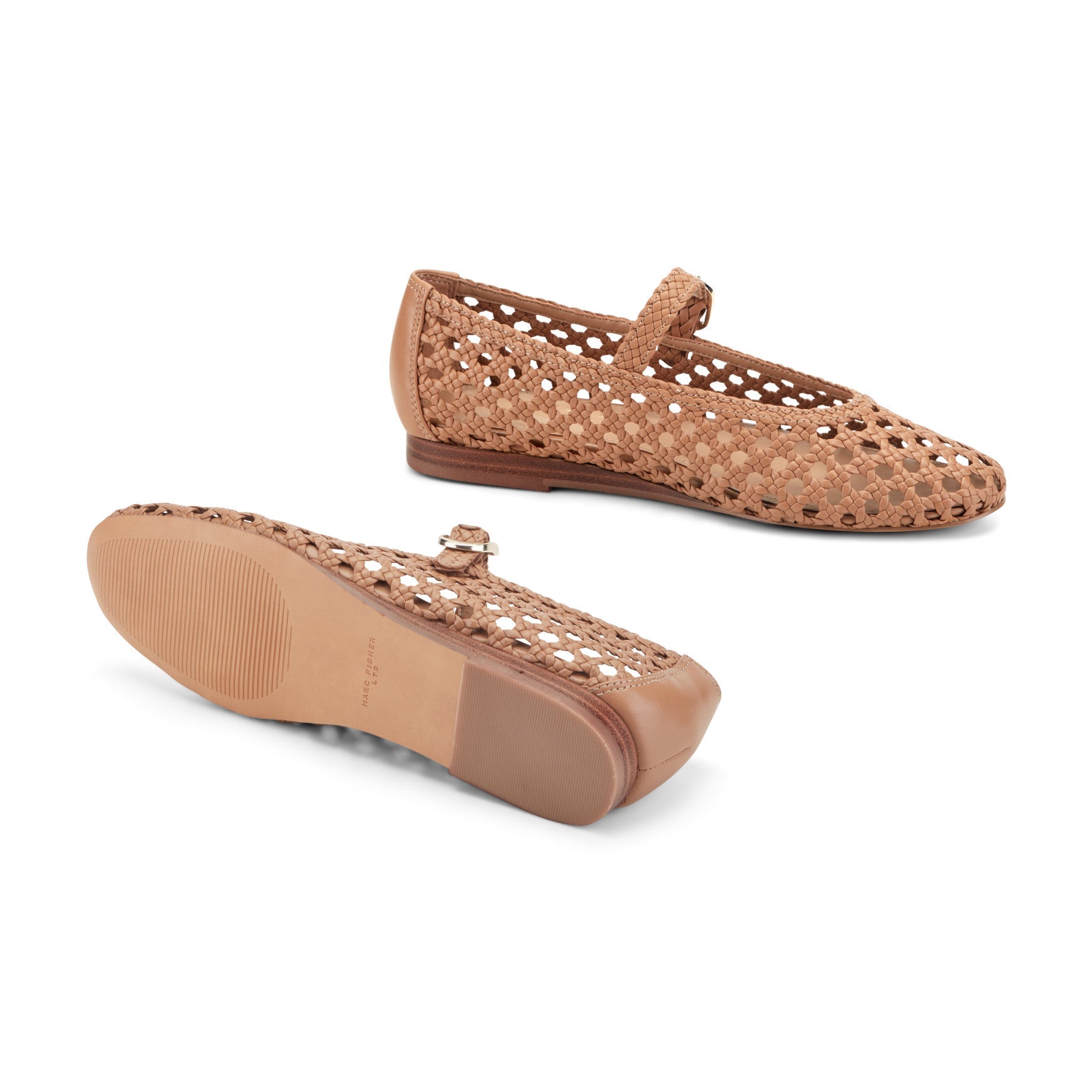 Evonna Woven Leather Mary Jane Ballet Flat - Natural Leather / Marc Fisher Discount