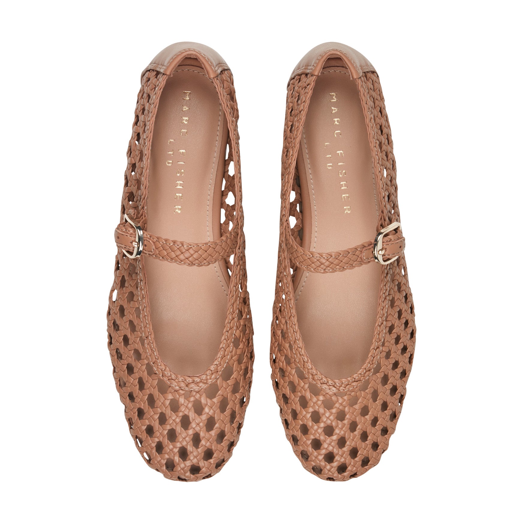 Evonna Woven Leather Mary Jane Ballet Flat - Natural Leather / Marc Fisher Discount